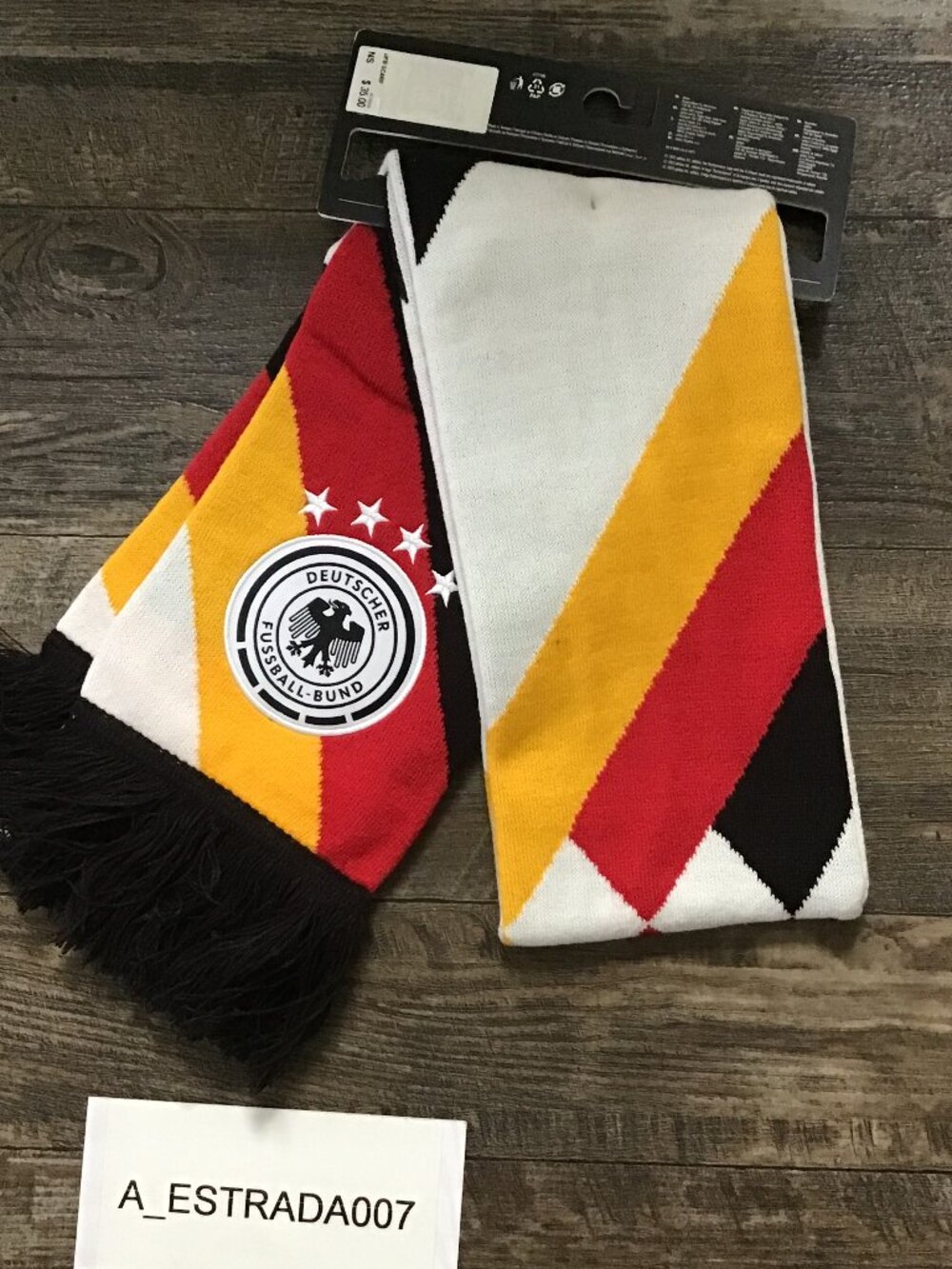 NWT Germany DFB Adidas Soccer Football Fan Scarf Black Red Gold 2026 FIFA